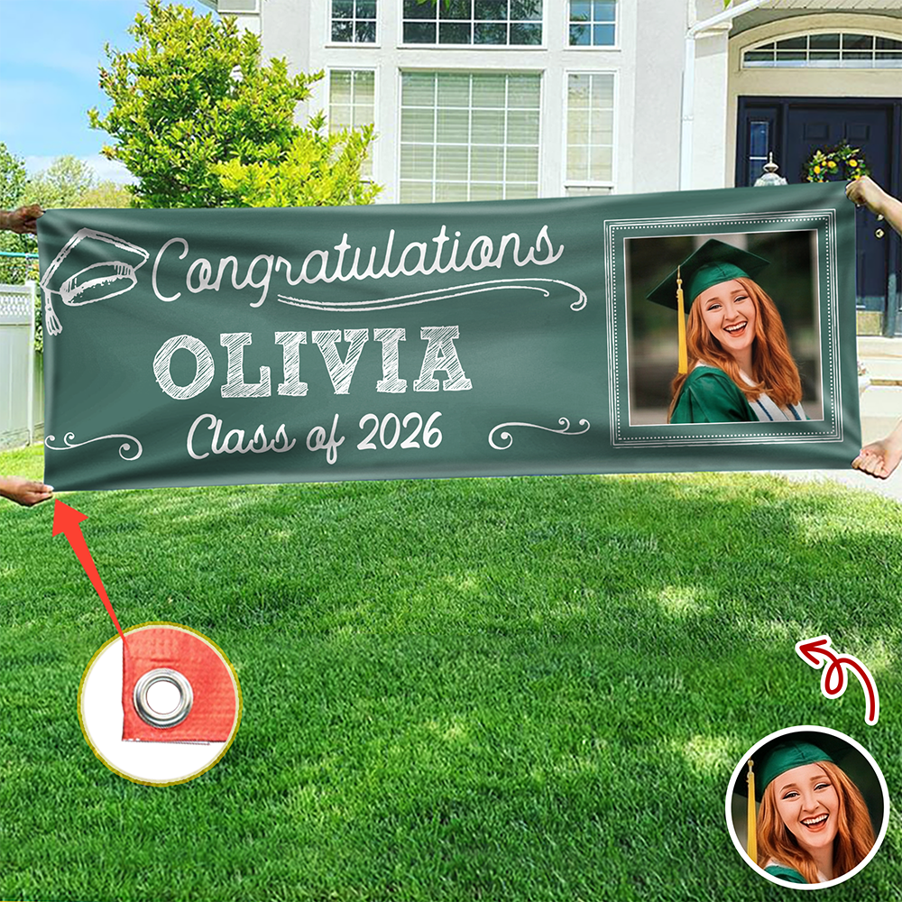 Personalized Photo Graduation Banner - 2026 Graduation Party Decorations HO82 901738