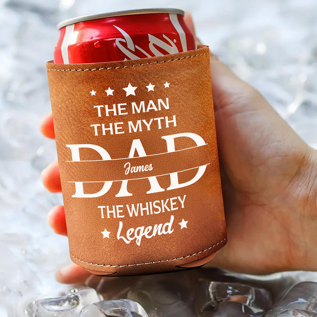 Personalized Gift To Dad The Man The Myth The Legend Leather Can Cooler Holder HO82 894092