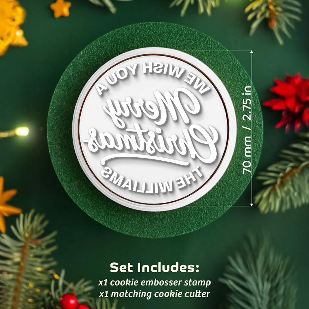Custom Family Name We Wish You A Merry Christmas Cookie Stamp CH07 180558