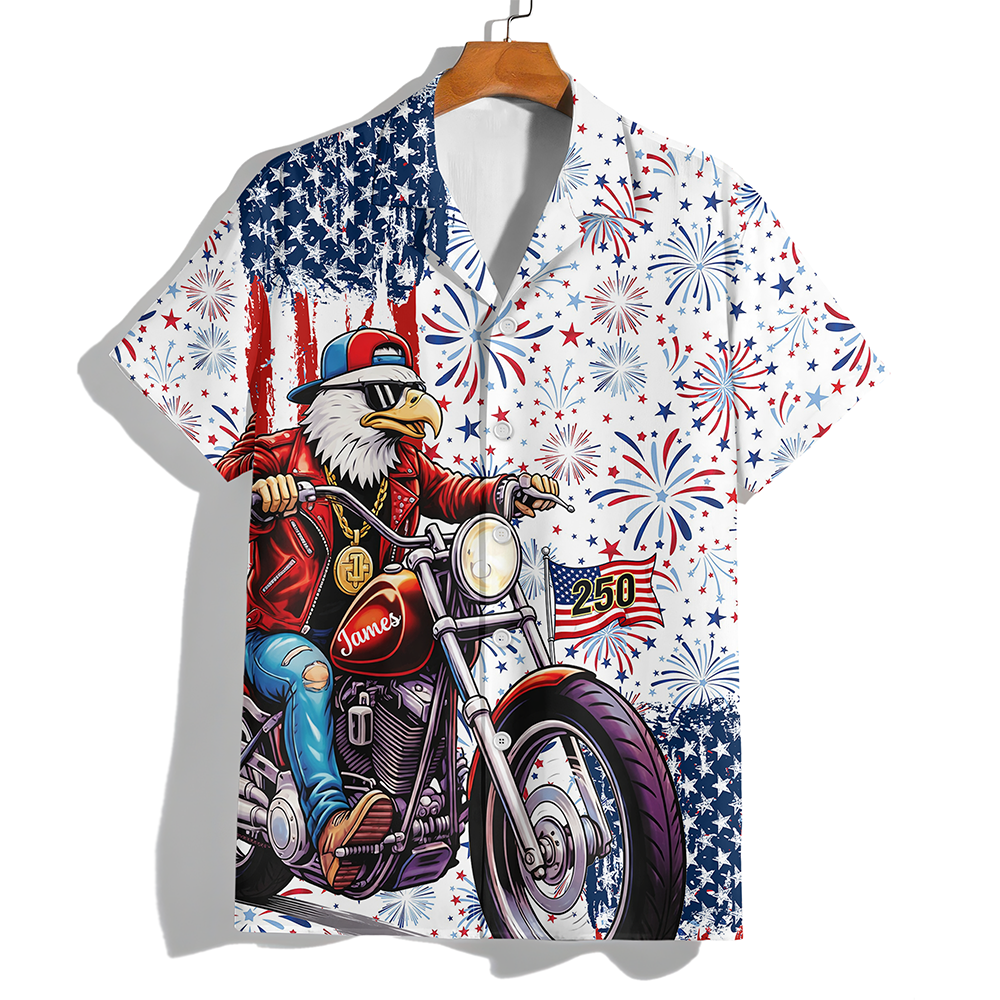 Personalized Name Eagle US Flag Hawaii Shirt HA75 920892