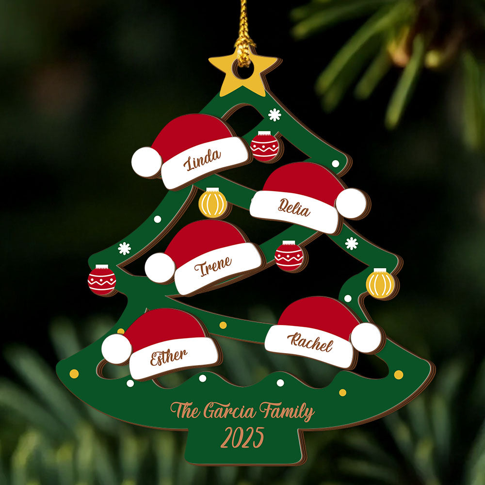2025 Christmas Tree Layered Wood Ornament Personalized Gift For Family HO82 900634