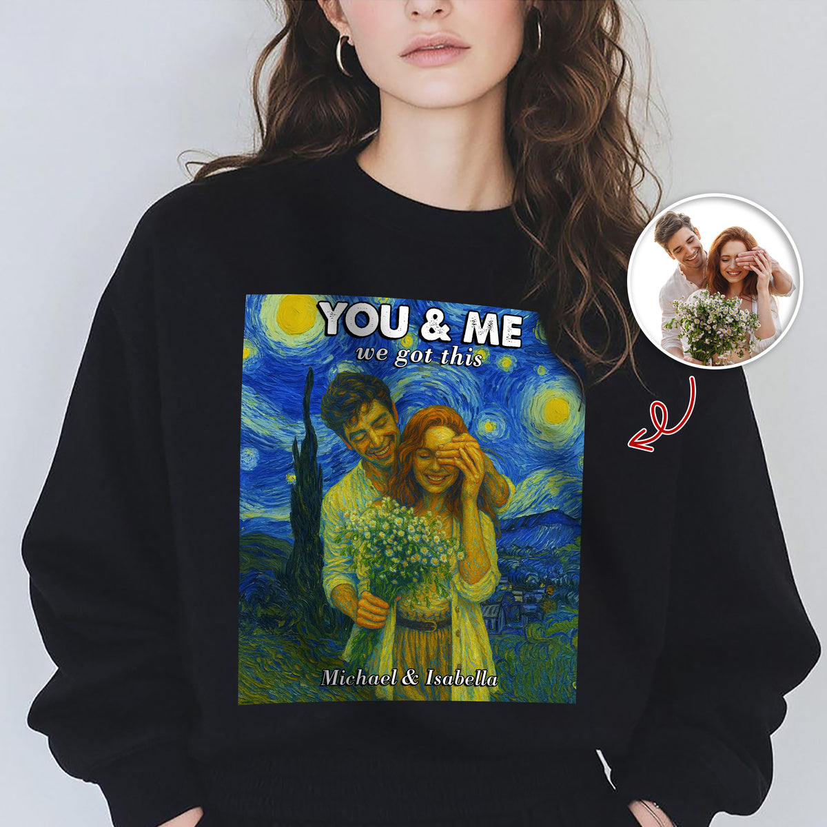 Custom Photo You And Me We Got This Under Starry Night - Personalized Dark Shirt CH07 896462