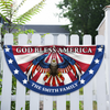 Custom Family Name God Bless America Patriotic Eagle Non-Pleated Fan Flag HA75 920132