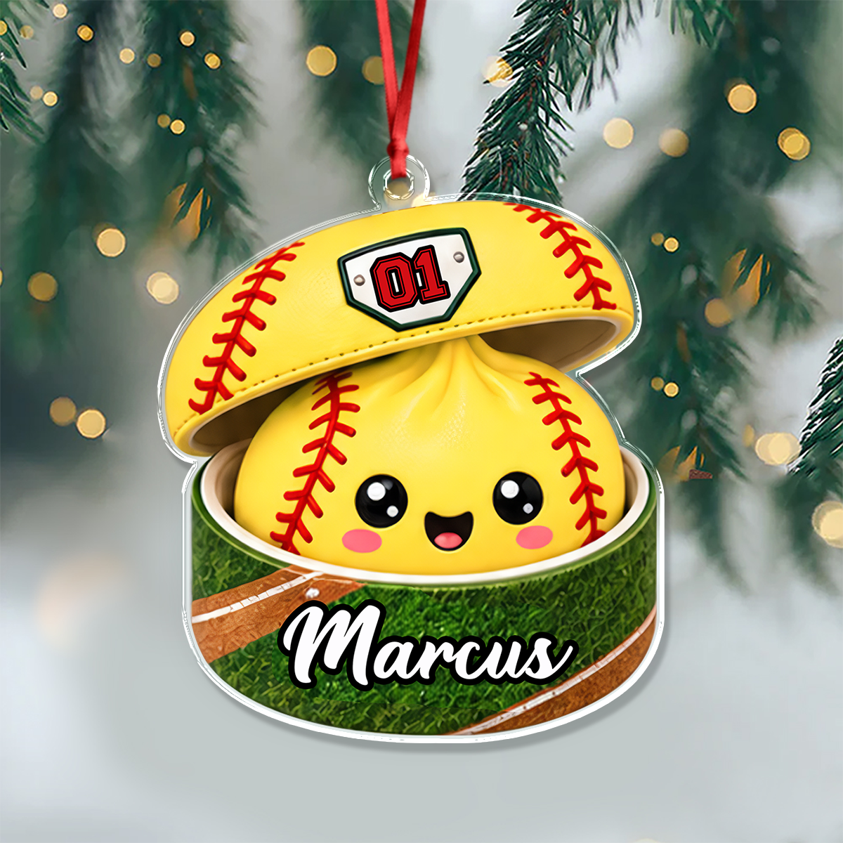 Personalized Sport Dumpling Acrylic Ornament, Festive Keepsake for Sports Lovers HA75 919366