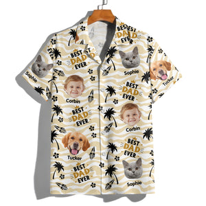 Custom Photo Stick Figures Best Dad Grandpa Ever Hawaii Shirt LM32 893711