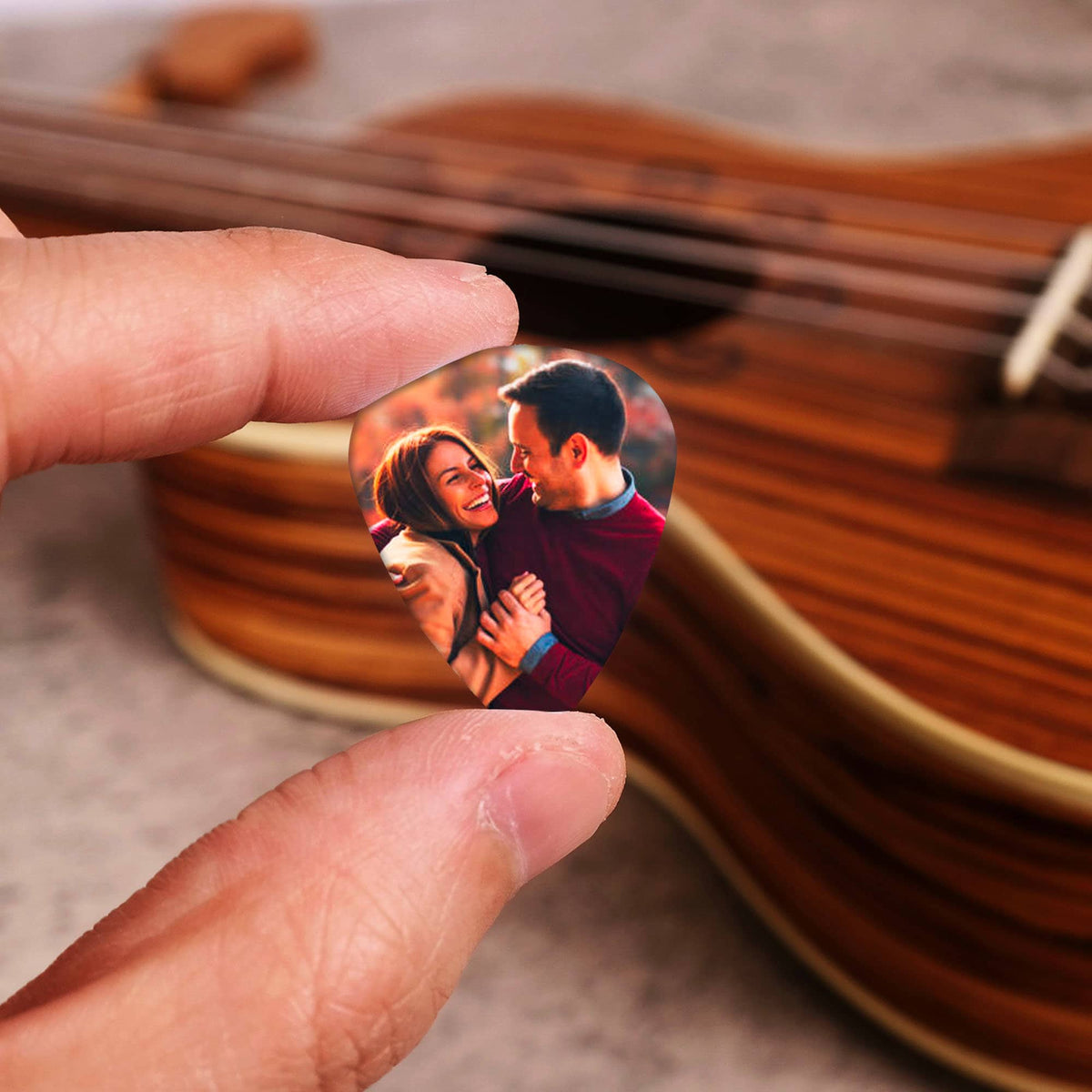 Custom Photo Wooden Guitar Picks With Case, Box Guitar Player Gift For Him Boyfriend Dad Husband LM32 897495