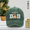 Custom Photo Dog Cat Dad Washed Denim Baseball Cap HA75 892928