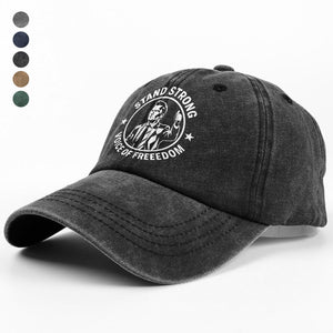 Stand Strong Charlie Kirk - Voice Of Freedom Washed Denim Baseball Cap LM32 65533