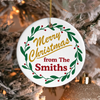 Custom Family Name Merry Christmas Ceramic Ornament TH10 171531