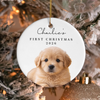 Custom Dog Photo & Name First Christmas Ceramic Ornament HO82 903980