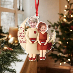 Custom Photo Moon Of Love Family Acrylic Ornament, Gift From Niece For Grandma HO82 900560
