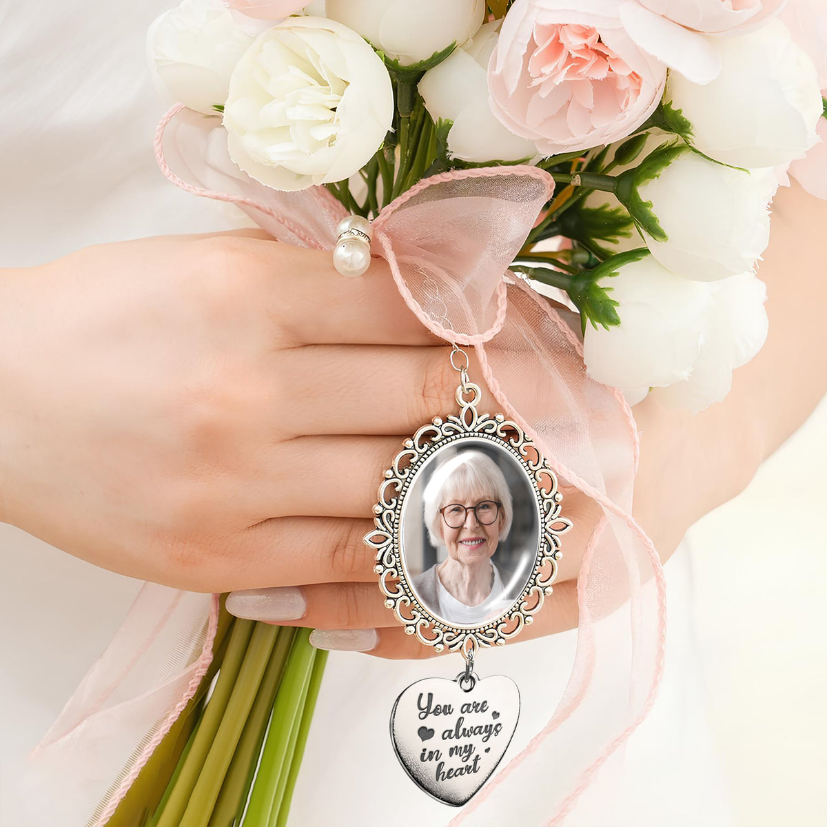 Custom Memorial Photo Charm Memory Remembrance Pin Wedding Memorial Gifts HA75 892016