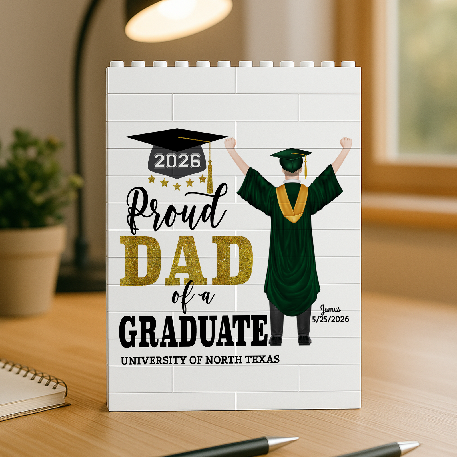 Personalized Proud Dad Proud Mom of a Graduate Graduation Building Block HO82 901424