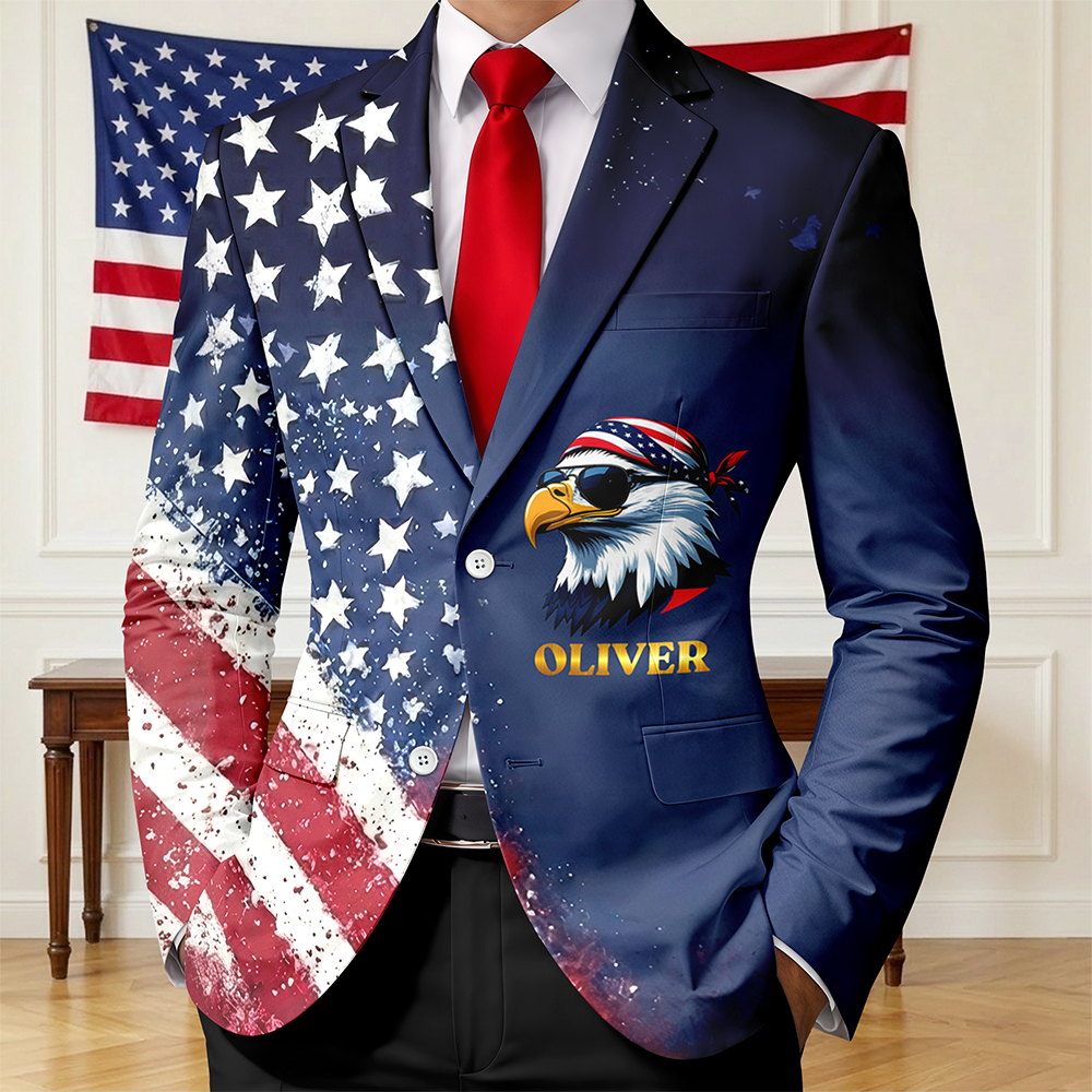 Custom Name American Pride Patriotic 250th Anniversary Eagle Men's Suit HO82 902062