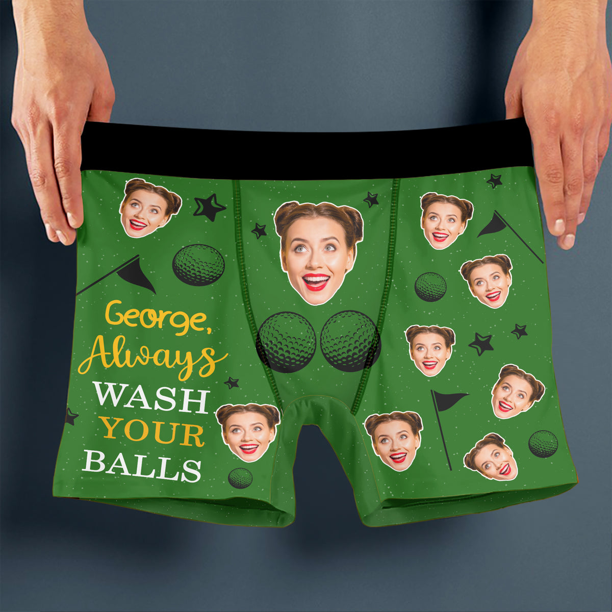 Custom Photo and Name Always Wash Your Balls Personalized Men's Boxer Briefs Valentine's Day For Golfers HA75 898738