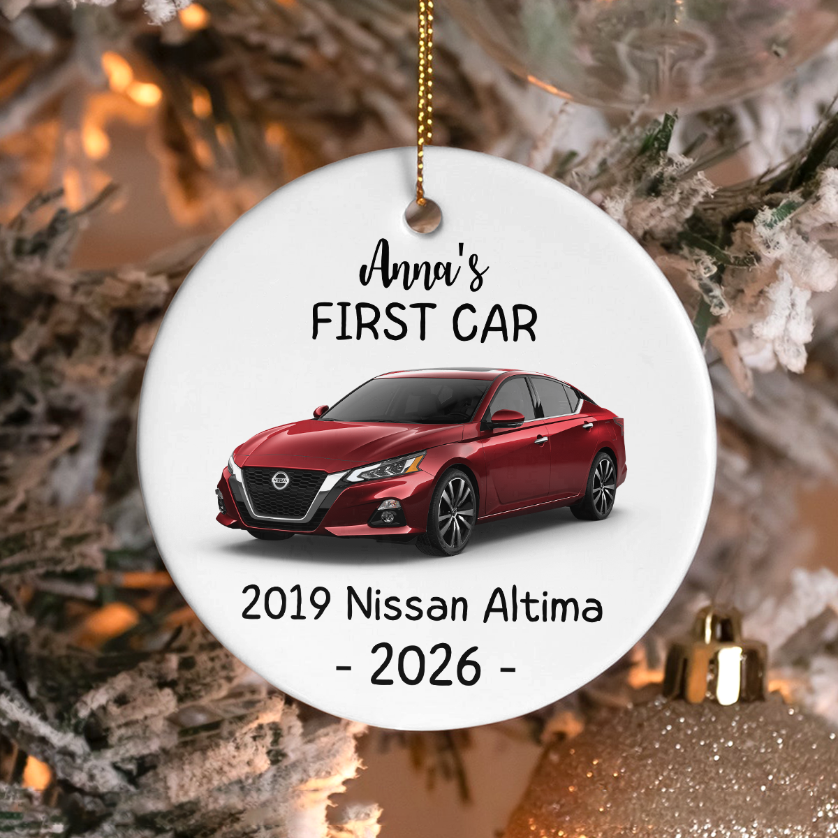 Personalized First Car Christmas Ceramic Ornament Gift For Car Lover TH10 171075