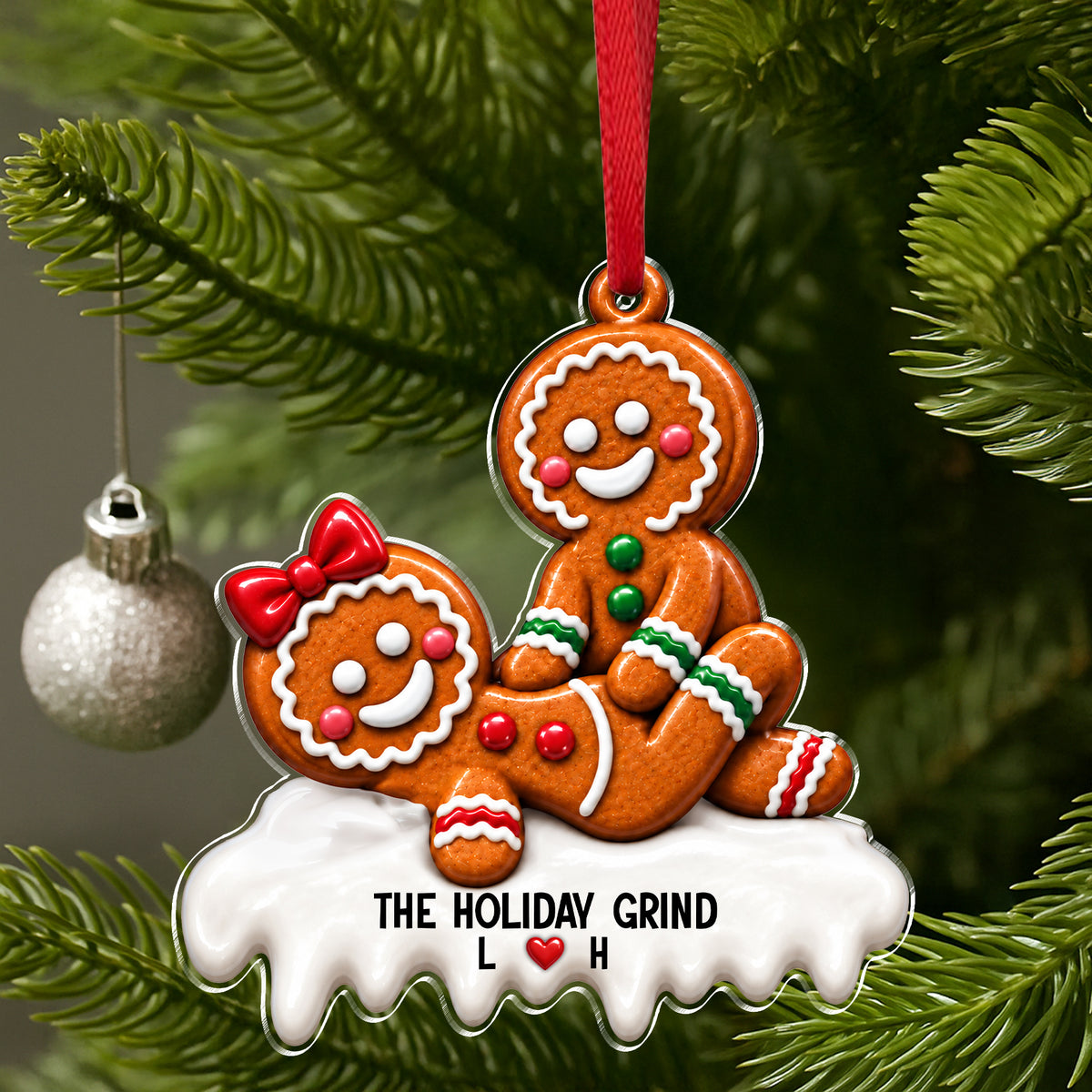 Funny Naughty Gingerbread Couples Acrylic Ornament Christmas Silly Gifts CH07 180694