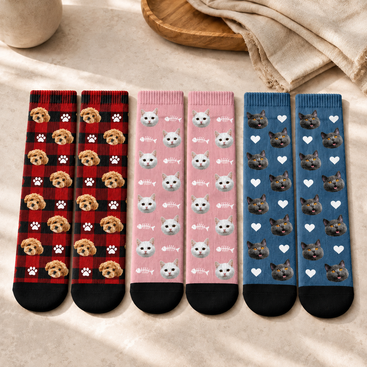 Personalized Dog Cat Photo Crew Socks Pet Lover Gift HO82 903924