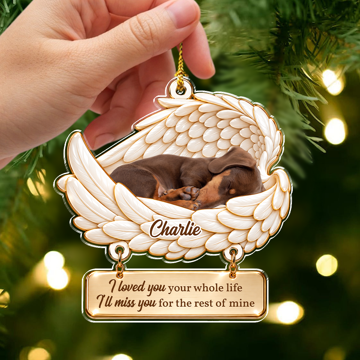 Custom Dog Photo I Loved You Your Whole Life Memorial Acrylic Ornament, Pet Remembrance Keepsake CH07 180744