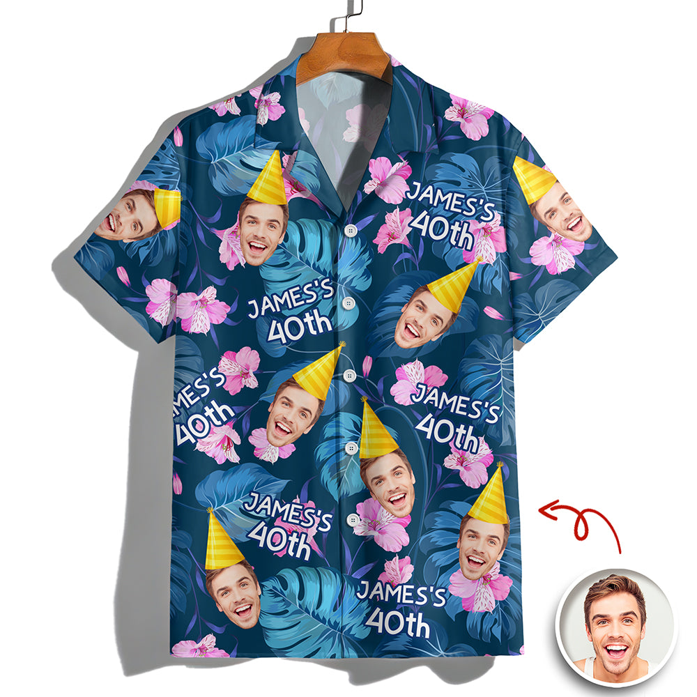 Custom Funny Face Birthday Aloha Hawaiian Shirt - Personalized Shirt Gift for Beach Party Outfit HA75 921118
