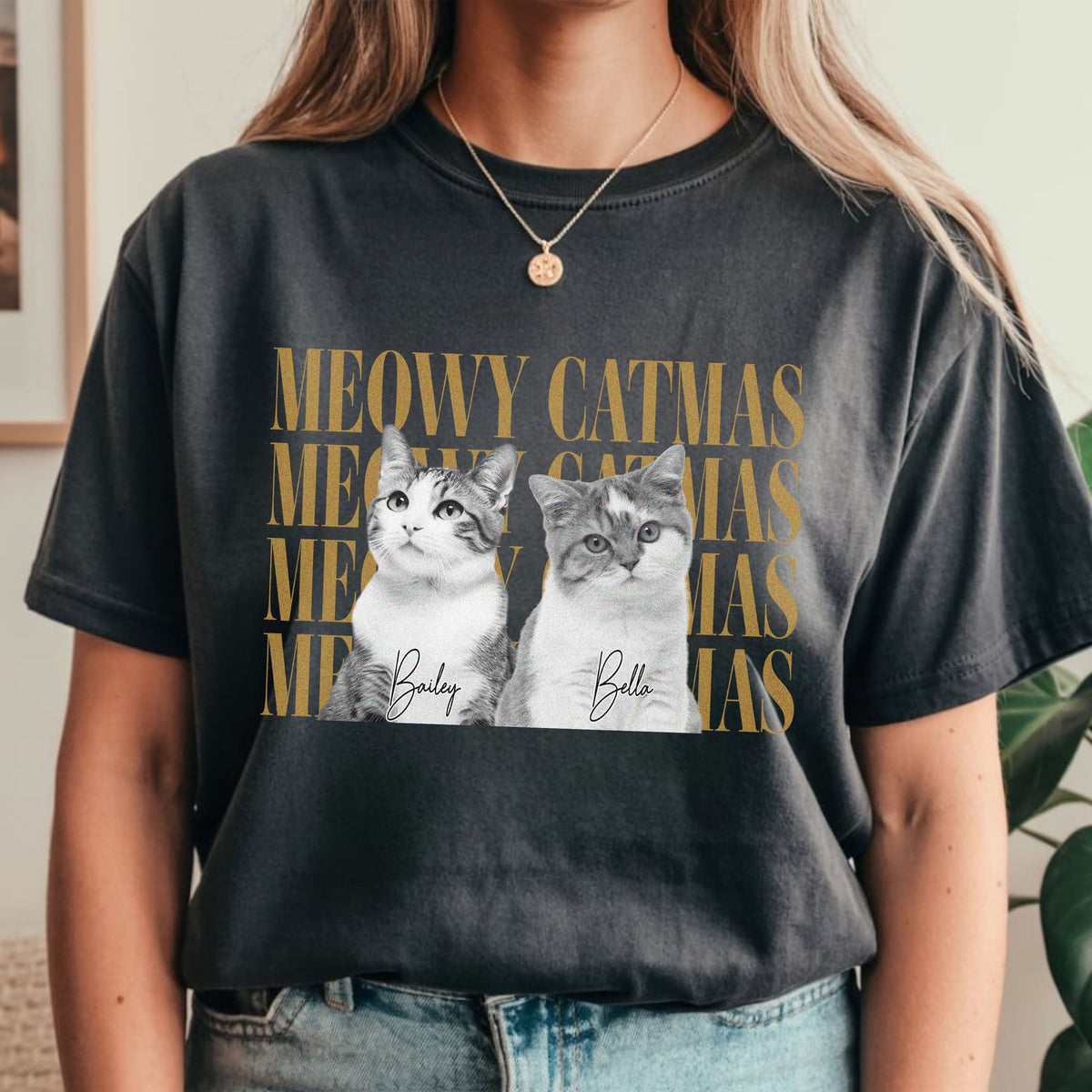 Personalized Vintage Photo Merry Catmas, Merry Woofmas Comfort Shirt, Gift For Pet Lovers LM32 669891