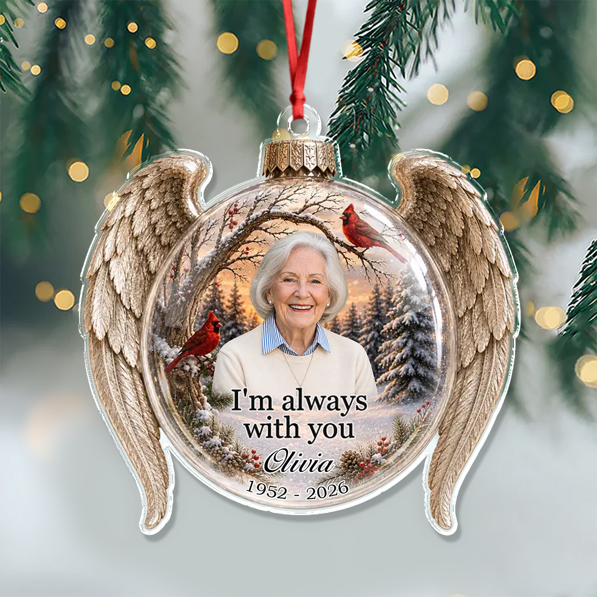Custom Photo Memorial Sympathy Acrylic Ornament Gifts For Loss Of Mom, Dad LM32 669987