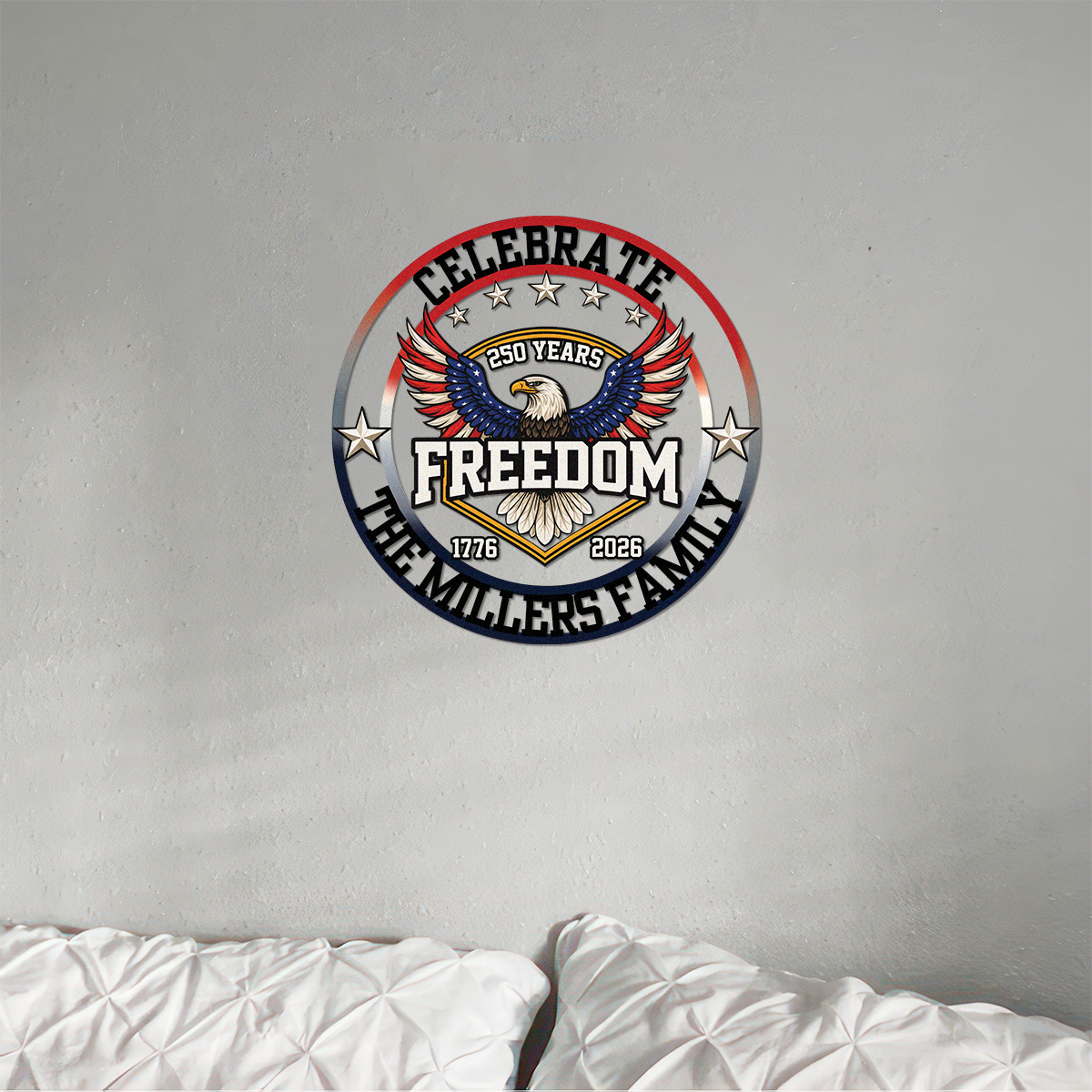 America 250 Years of Freedom 1776–2026 Anniversary Monogram Metal Sign Patriotic Gift CH07 910416