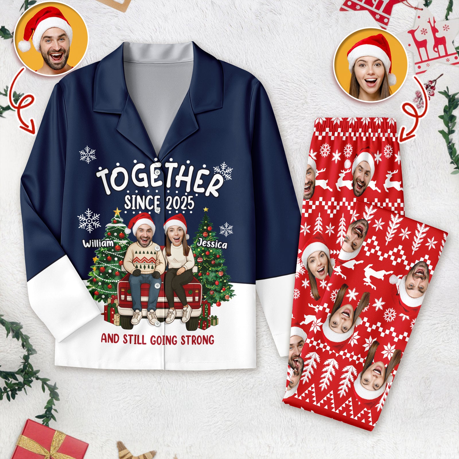 Custom Face Photo Together Since Pajamas For Couple TH10 896045