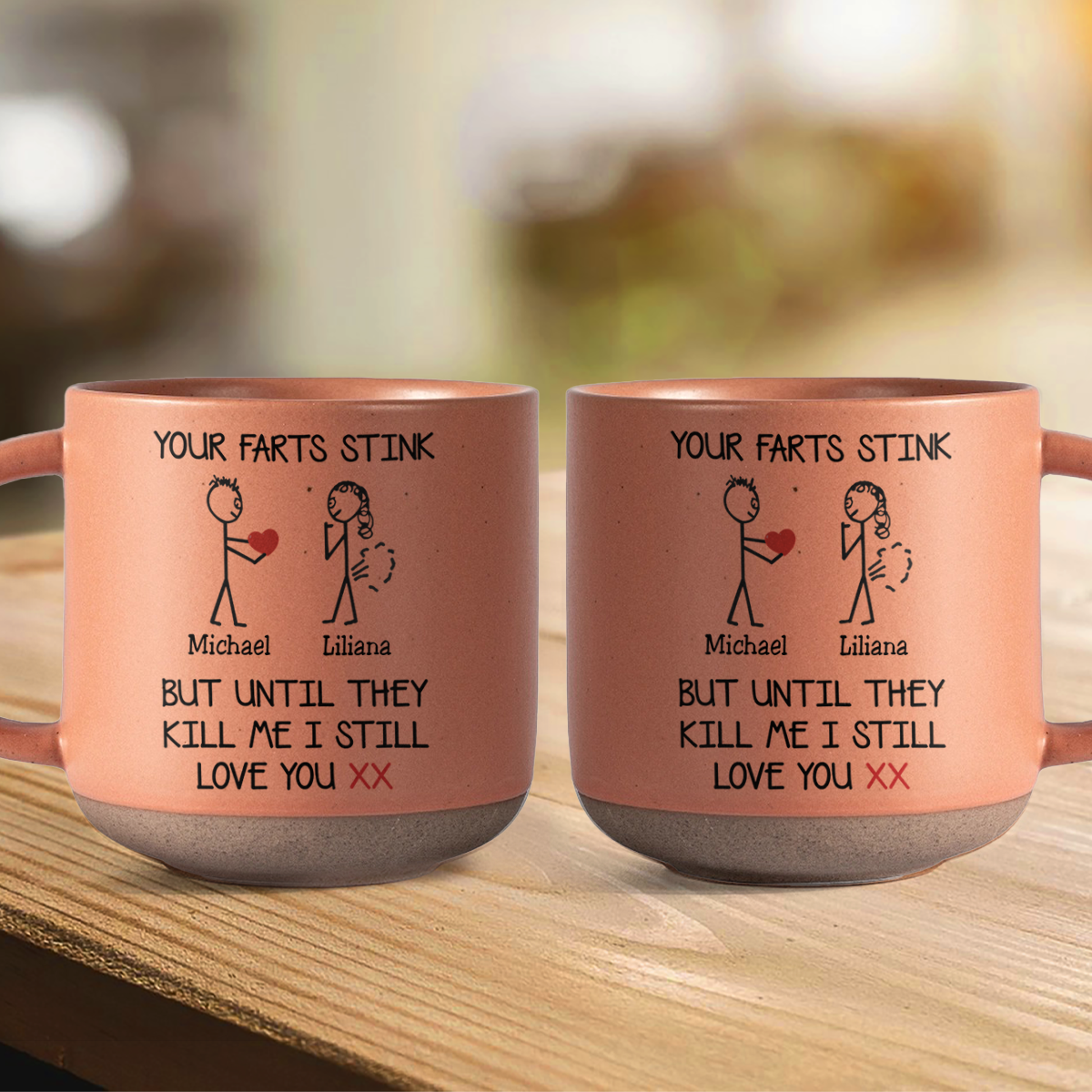 Custom Name Your Farts Stink Pottery Mug, Funny Valentines Gift For Her HO82 901182