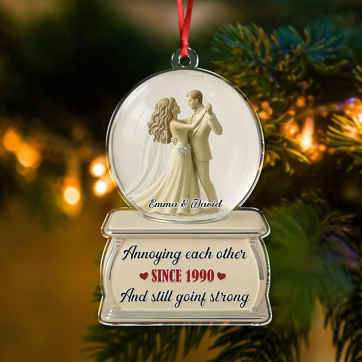 Dancing Couple Snow Globe - Personalized Acrylic Ornament CH07 899510