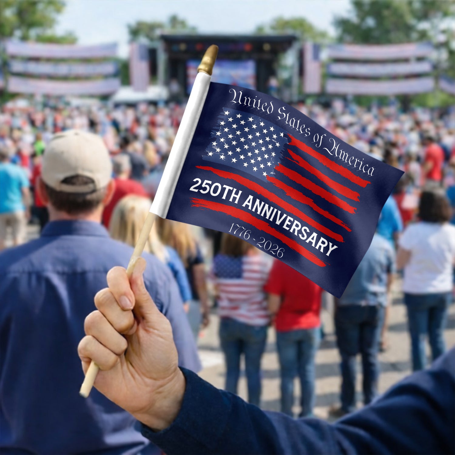 USA 250th Anniversary Us Flag Handheld Flag HA75 898846