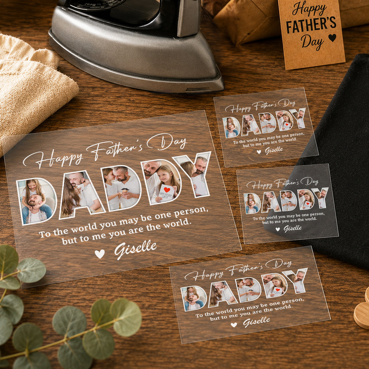 Custom Photo Happy Father's Day To Me You Are The World DTF Transfer - Gift For Dad, Father's Day HO82 902470