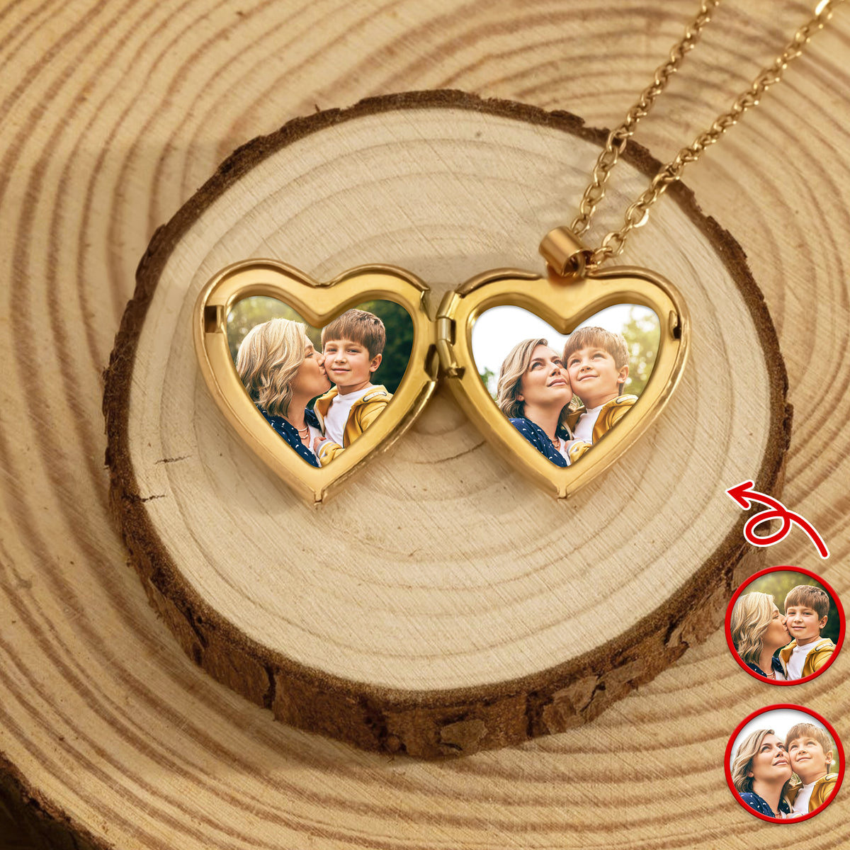 Custom Photo Always Know You Are Loved Heart Locket Necklace HA75 920700