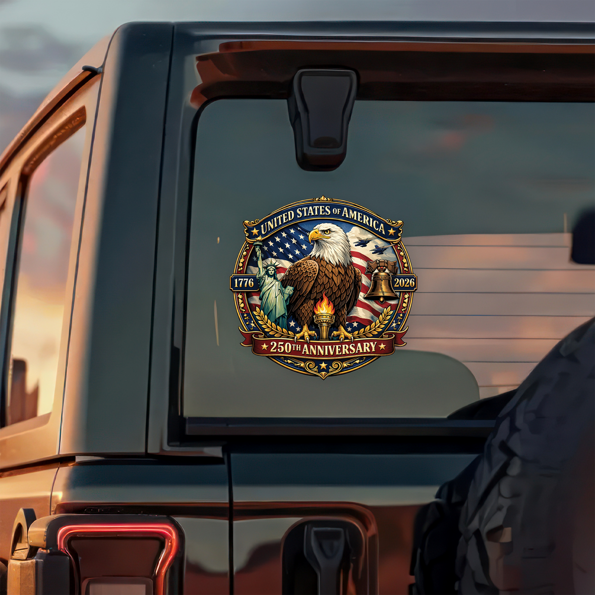 United States of America 1776–2026, Patriotic Eagle Car Window Decal Sticker HA75 920742