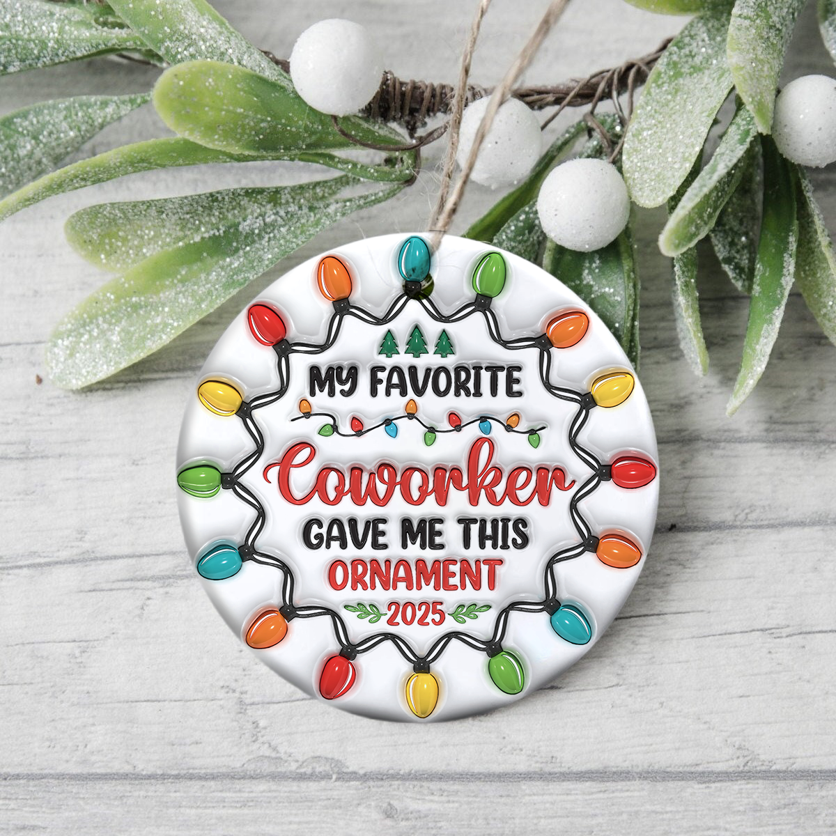 Custom 3D Inflated Effect Printed Ceramic Ornament Christmas Gift for Jobs & Family TH10 894837