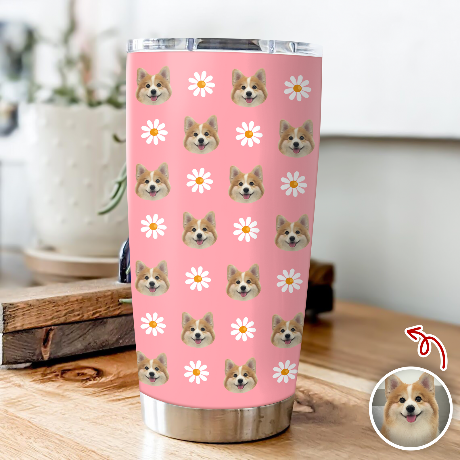 Custom Face Photo With Icon Dog Fat Tumbler Gift for Pet Lovers HA75 898546