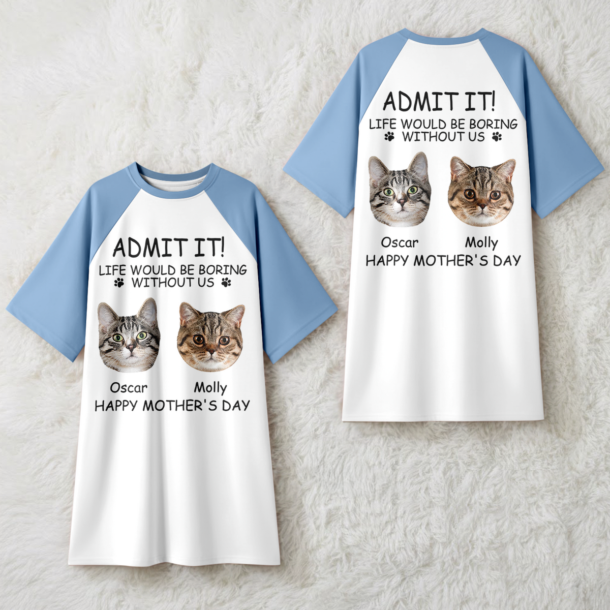 Custom Photo Life Would Be Boring Without Me Raglan Nightgown Gift For Mom TH10 169481