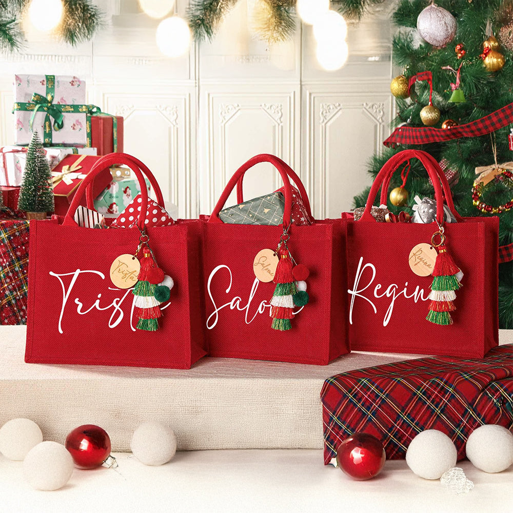 Personalized Name Red Christmas Eve Bag HO82 900444