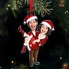 Custom Face Couple Acrylic Ornament, Romantic Christmas Gift For Couples TH10 170999