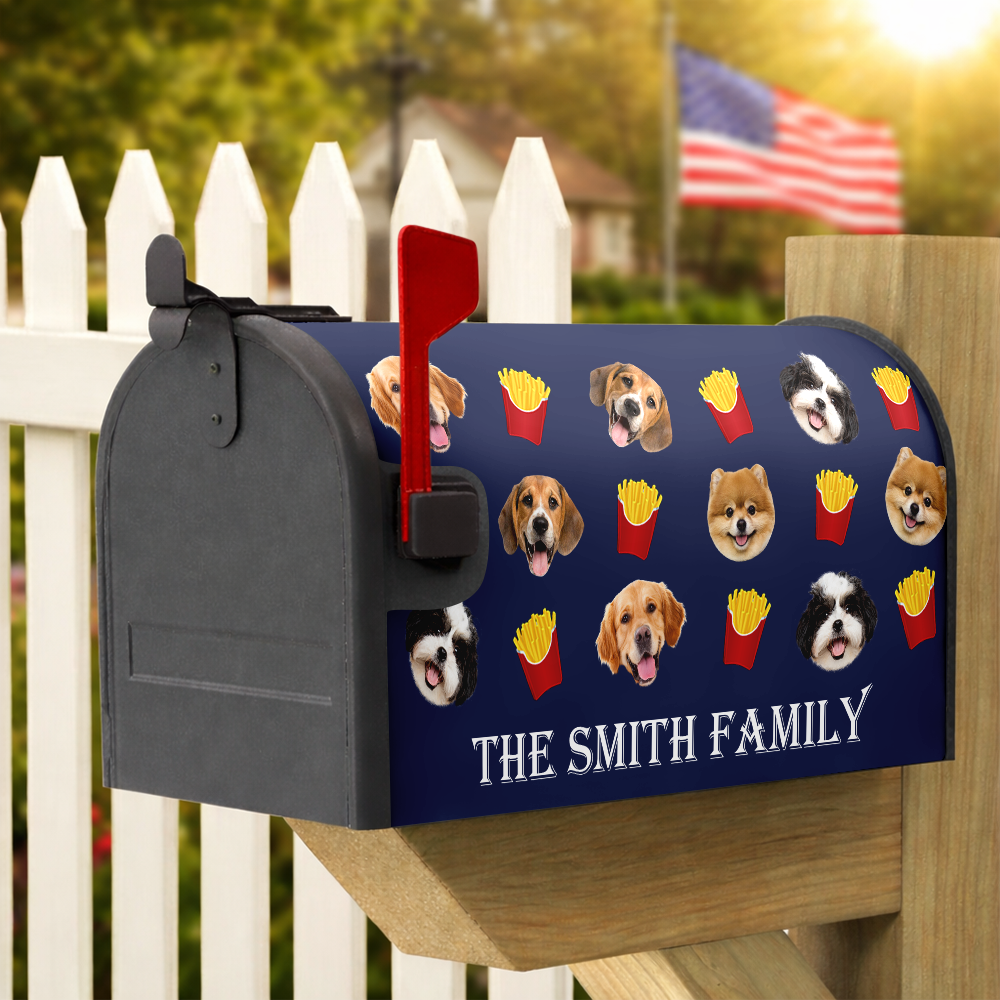 Custom Dog Face Photo With Icon Mailbox Cover TH10 898397