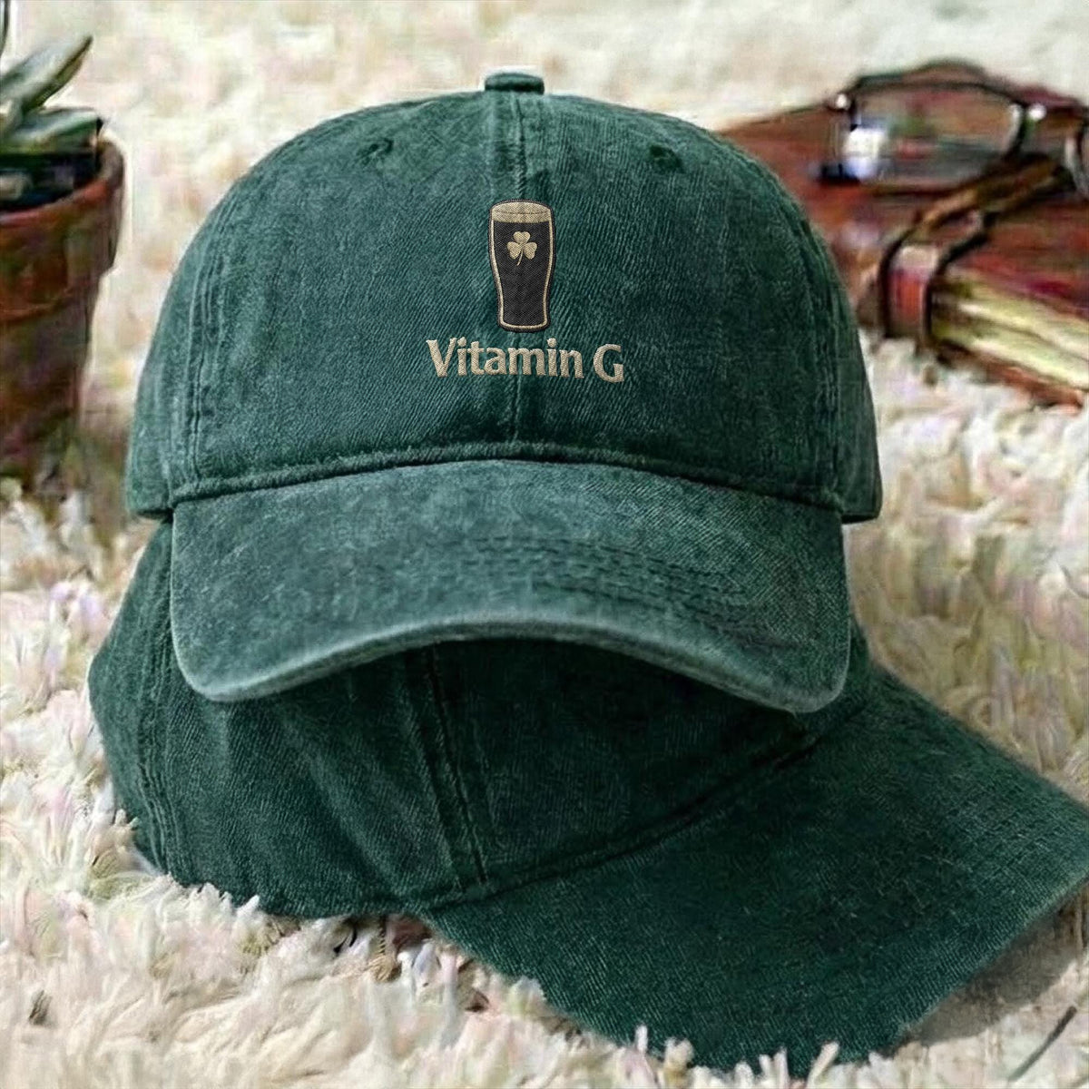 Vitamin G Guinness Embroidered Washed Cap - Gift For St Patrick's Day HO82 901438