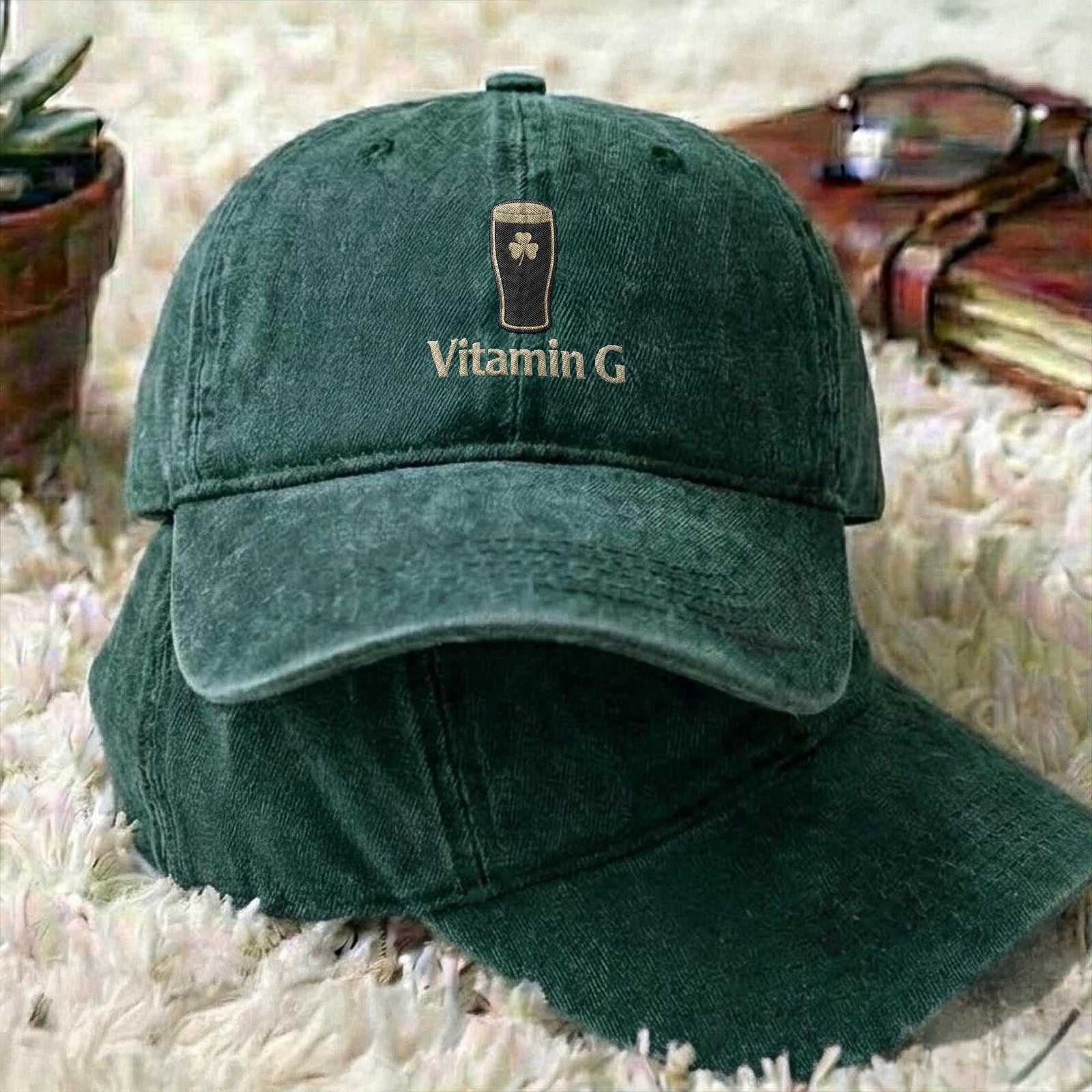 Vitamin G Guinness Embroidered Washed Cap - Gift For St Patrick's Day HO82 901438