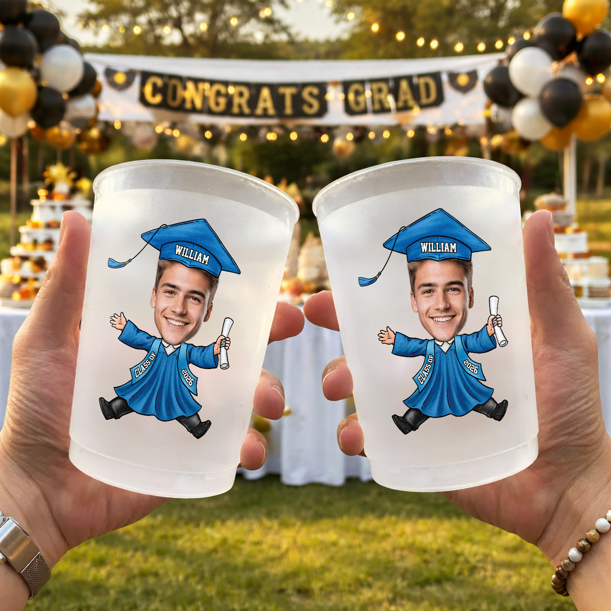 Custom Funny Face Class of 2026 Graduation Cups For Party CH07 911216