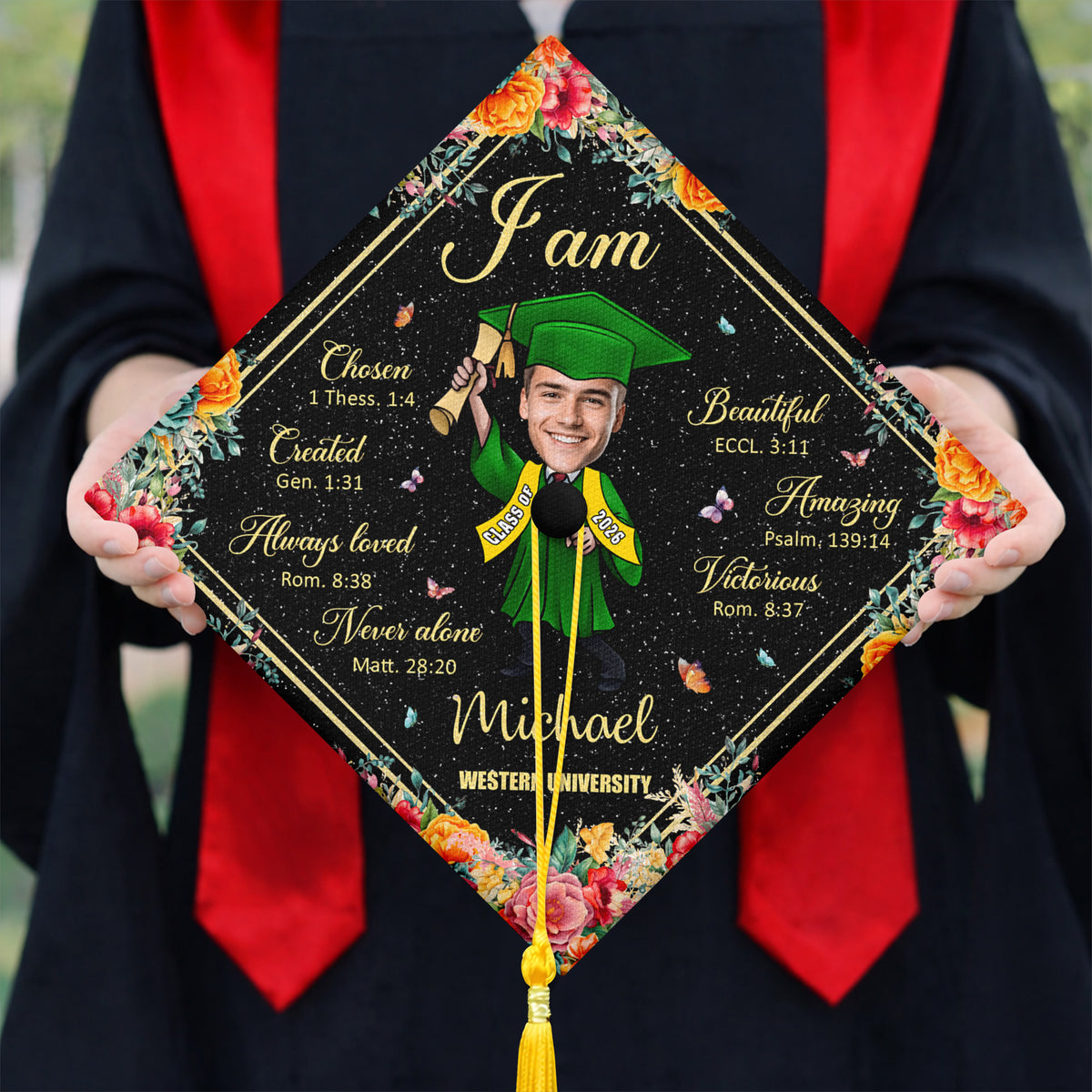 Custom Funny Face Class of 2026 Graduation Cap Topper TH10 169201