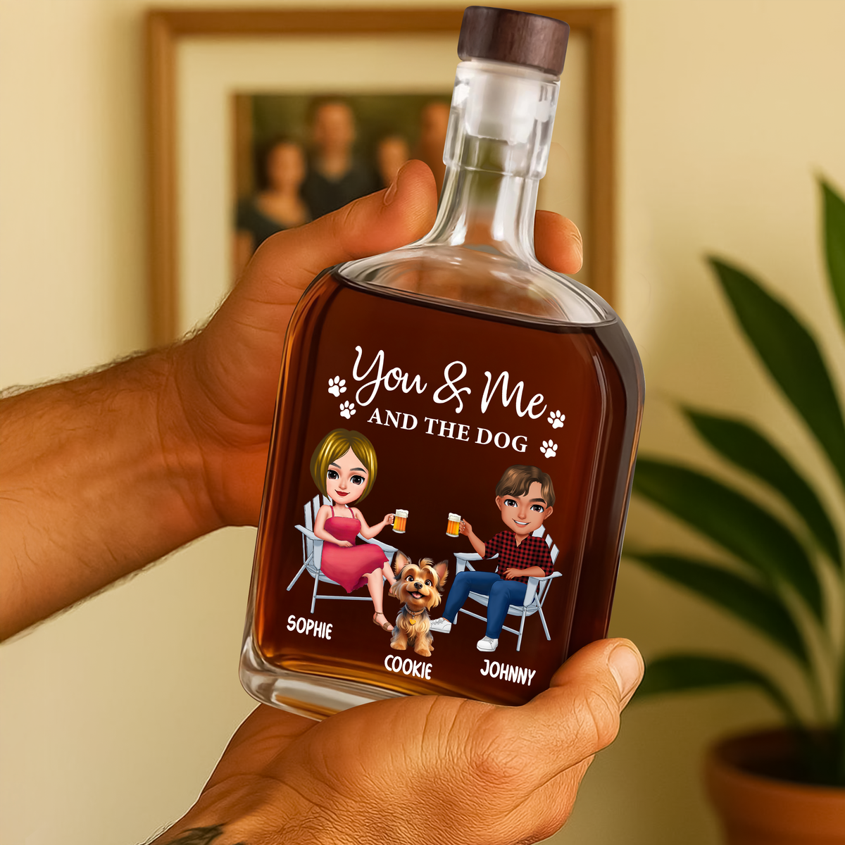 You And Me And The Dogs - Personalized Whiskey Bottle TH10 896893