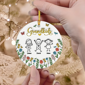 Personalized Grandkids Make Life Grand 3D Inflated Effect Ceramic Ornament For Christmas TH10 894865