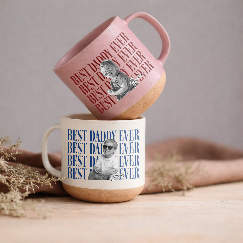 Personalized Vintage Photo Best Daddy Mommy Ever Pottery Mug TH10 170065