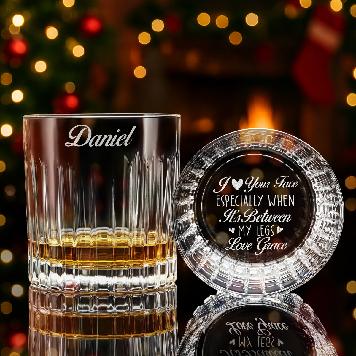 Custom Name I Love Your Face Personalized Lines Whiskey Glass Valentine Gift HA75 898724