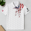 Custom Name Golf Ball Pattern American Flag Polo Shirt, Personalized USA Patriotic Golf Shirt Gift for Men HA75 898578