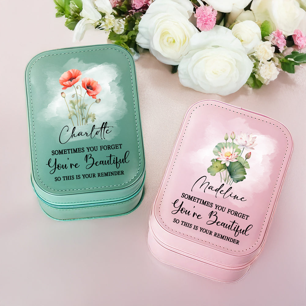 Personalized Sometimes You Forget You're Beautiful Lover's Flower Makeup Box With LED LM32 893299